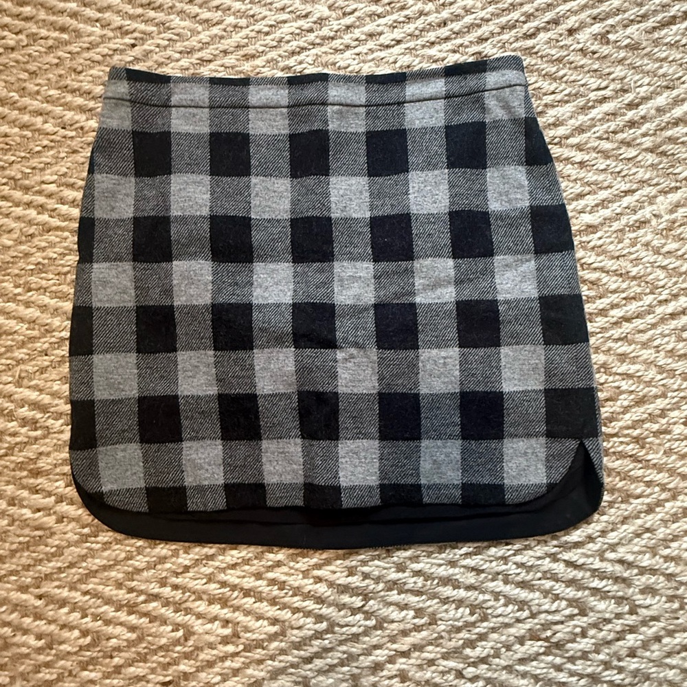 Madewell Checkered Mini Skirt in Black and Gray